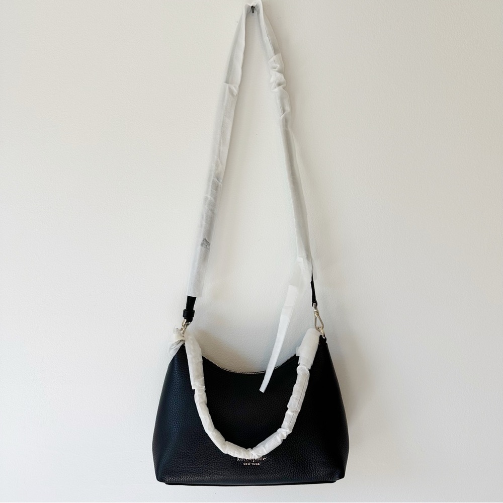 Kate Spade NWT Black Leather Zippy Convertible Crossbody Top Zip Bag K9374 - Picture 12 of 16